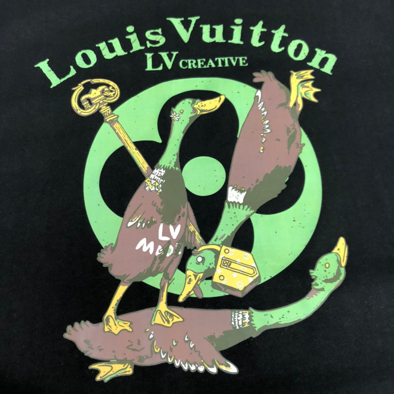 Close-up detail shot of Louis Vuitton cotton t-shirt with streetwear-inspired cut