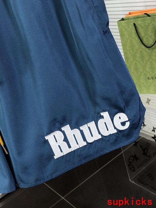 Full styled look of Rhude luxury clothing with label-forward styling