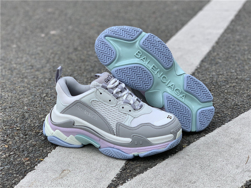 Balenciaga Grey Chunky Platform Sneakers - Heel Detail View