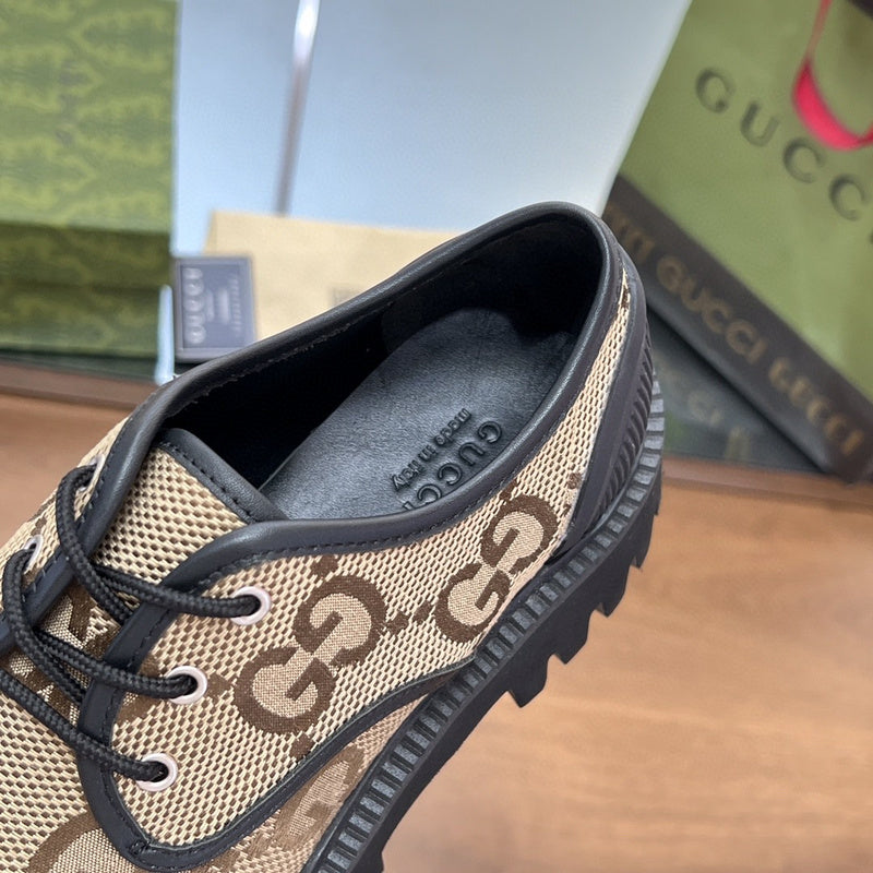 Gucci neutral cream luxury sneakers view 5 sleek tonal finish