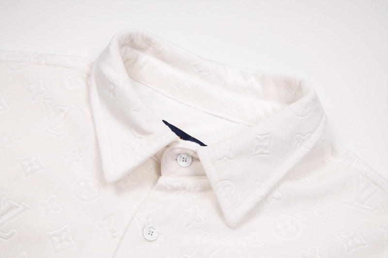 Back view of Louis Vuitton luxury clothing with logo-detail design