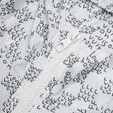 Front view of Louis Vuitton luxury clothing with monogram-inspired silhouette