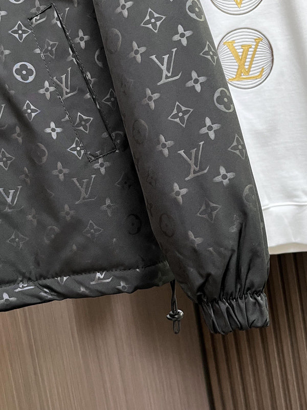 Side profile of Louis Vuitton luxury clothing with streetwear-inspired cut
