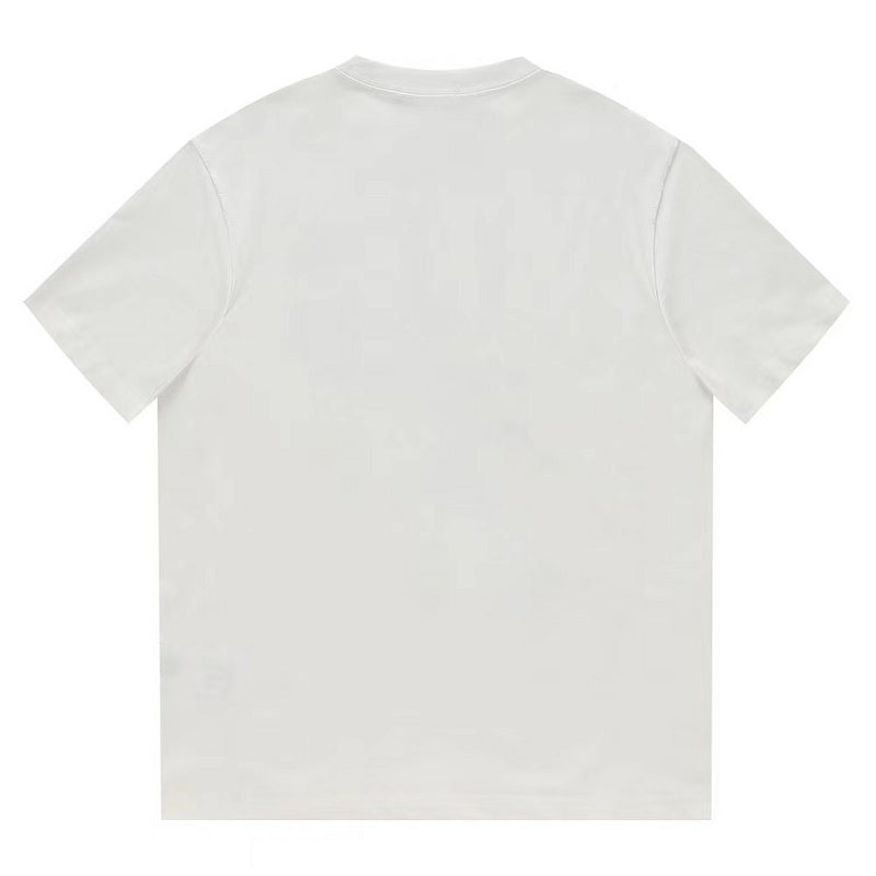 Close-up detail shot of Louis Vuitton cotton t-shirt with monogram-inspired silhouette