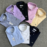 Side profile of Lacoste luxury clothing with logo-detail design