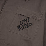 Front view of Louis Vuitton luxury clothing with contemporary cut