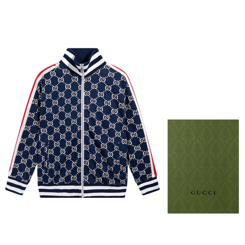 Back view of Gucci luxury clothing with logo-detail design