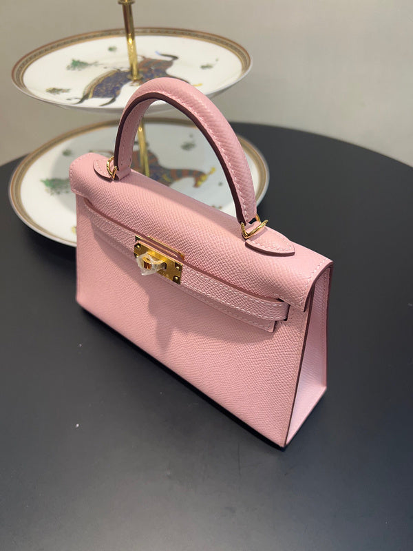 Side view of graceful structured handbag