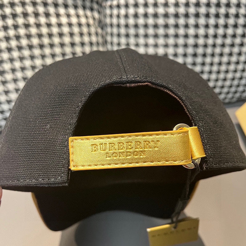 Close-up detail view of Burberry unisex cap