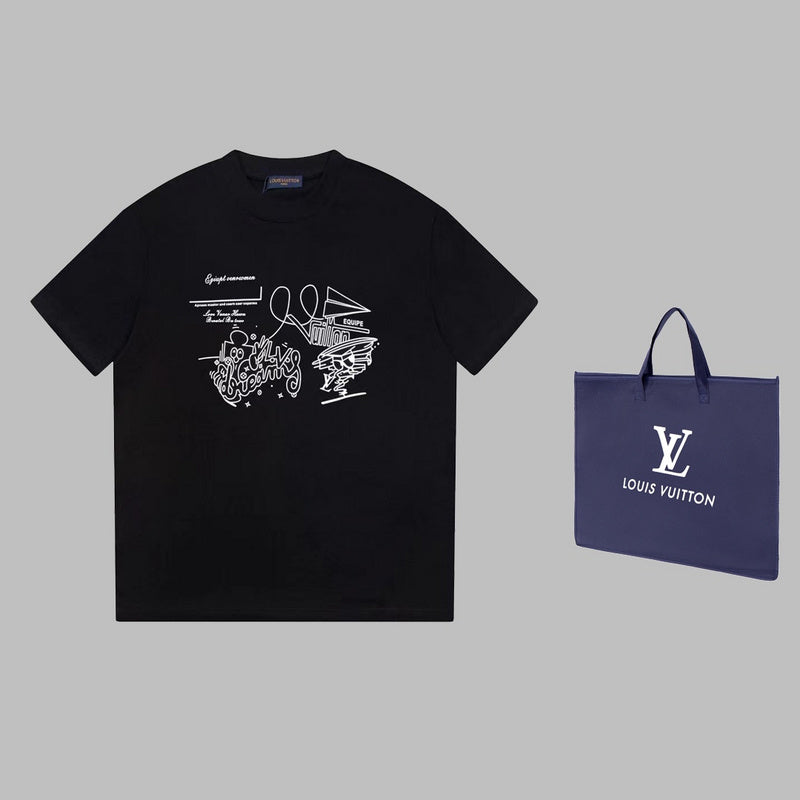 Back view of Louis Vuitton cotton t-shirt with monogram-inspired silhouette