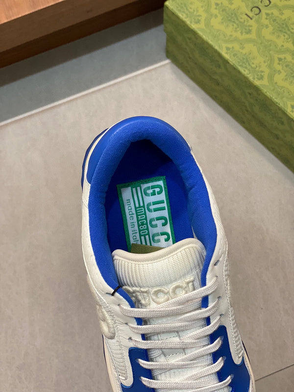 Gucci two-tone luxury sneakers view 8 signature lace-up style