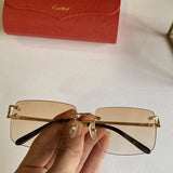 Close-up detail view of Cartier unisex sunglasses