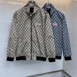 Close-up detail shot of Gucci luxury clothing with logo-detail design