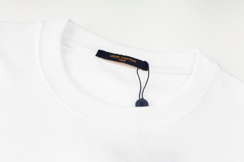Flat lay presentation of Louis Vuitton cotton t-shirt with contemporary cut