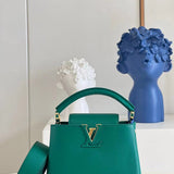 Side profile of refined chic women's handbag – women's luxury handbag