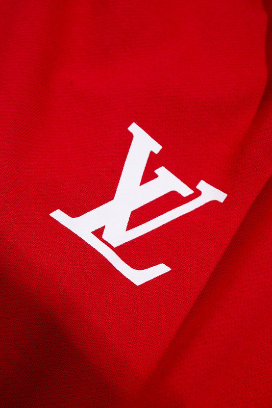 Back view of Louis Vuitton luxury clothing with logo-detail design