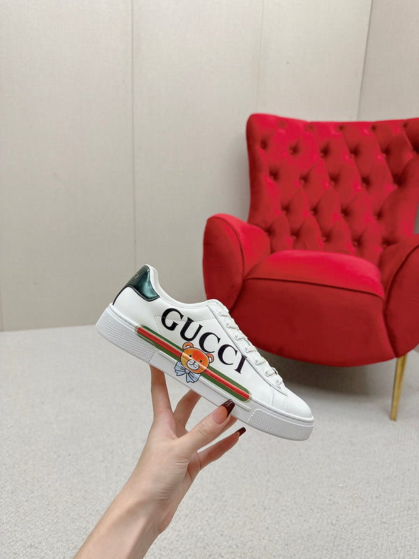 Gucci sneakers detailed view showing premium designer craftsmanship
