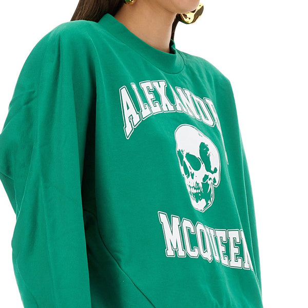 Alexander McQueen Hoodies? Alexander Mcqueen Women Varsiity Skull Sweatshirt Comfortable Luxury Streetwear Hoodie