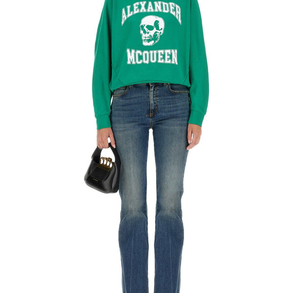 Alexander McQueen Hoodies? Alexander Mcqueen Women Varsiity Skull Sweatshirt Comfortable Luxury Streetwear Hoodie