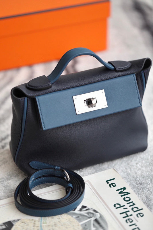 Side view of timeless structured handbag