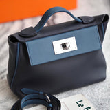 Side view of timeless structured handbag