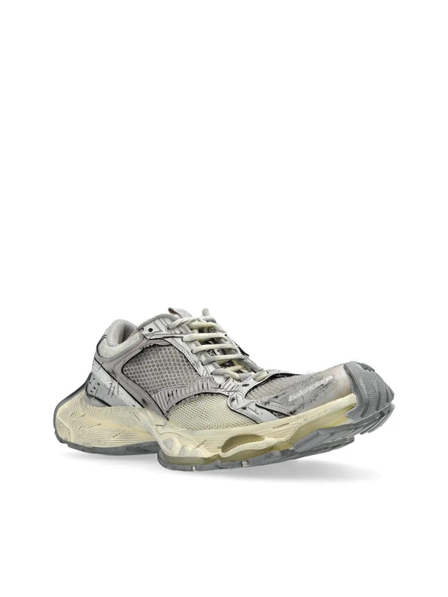Close-up of Balenciaga sneakers hardware and fine stitching