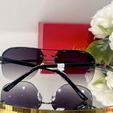 Close-up detail view of Cartier unisex sunglasses