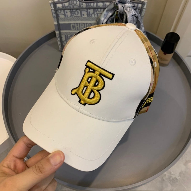 Angled view of Burberry unisex cap