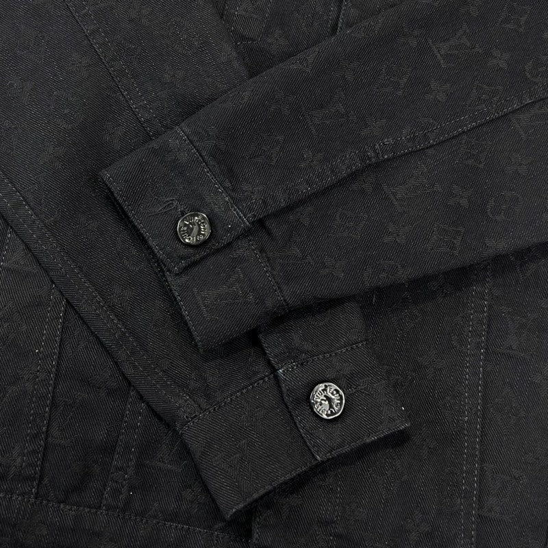 Close-up detail shot of Louis Vuitton luxury clothing with relaxed-fit cut