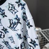 Full styled look of Louis Vuitton cotton t-shirt with logo-detail design