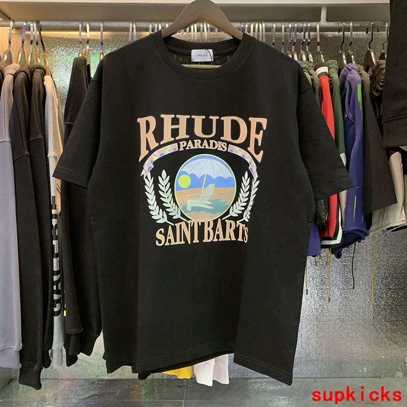 Back view of Rhude luxury clothing with tailored silhouette