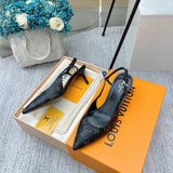 Louis Vuitton Camel Bow-Detail Flats - Angled View