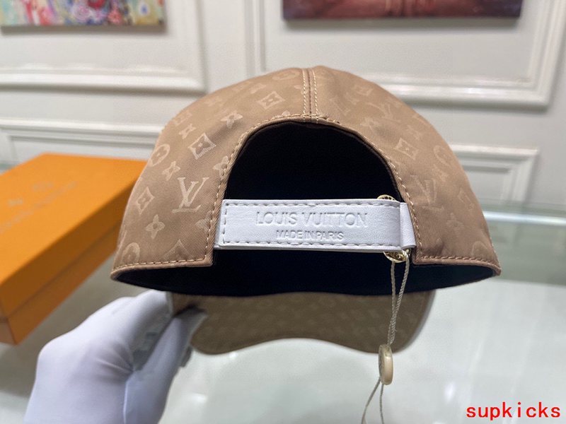 Close-up detail view of Louis Vuitton unisex cap