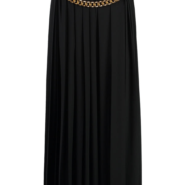 Balenciaga Skirts- BALENCIAGA High-Waisted Pleated Skirt with Chain Detail - Ankle Length Chic Everyday Designer Skirt
