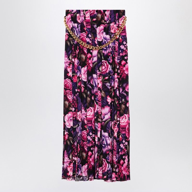 Balenciaga Skirts- BALENCIAGA Long Pleated Floral Skirt Chic Everyday Designer Skirt