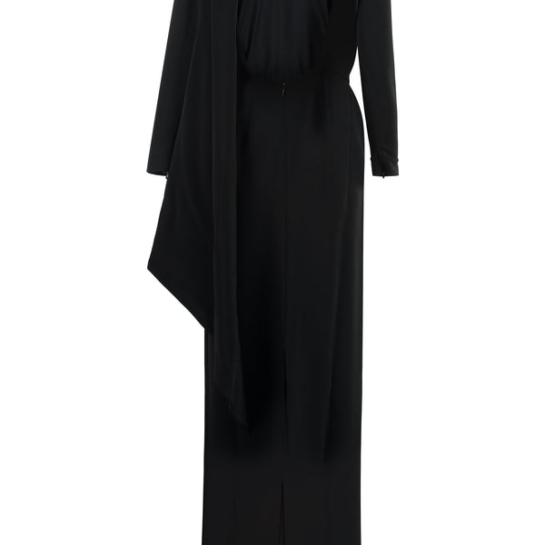 Balenciaga Dresses? BALENCIAGA Open Back Zipped Sleeve Stretching Crepe Mini Dress Elegant Designer Evening Dress