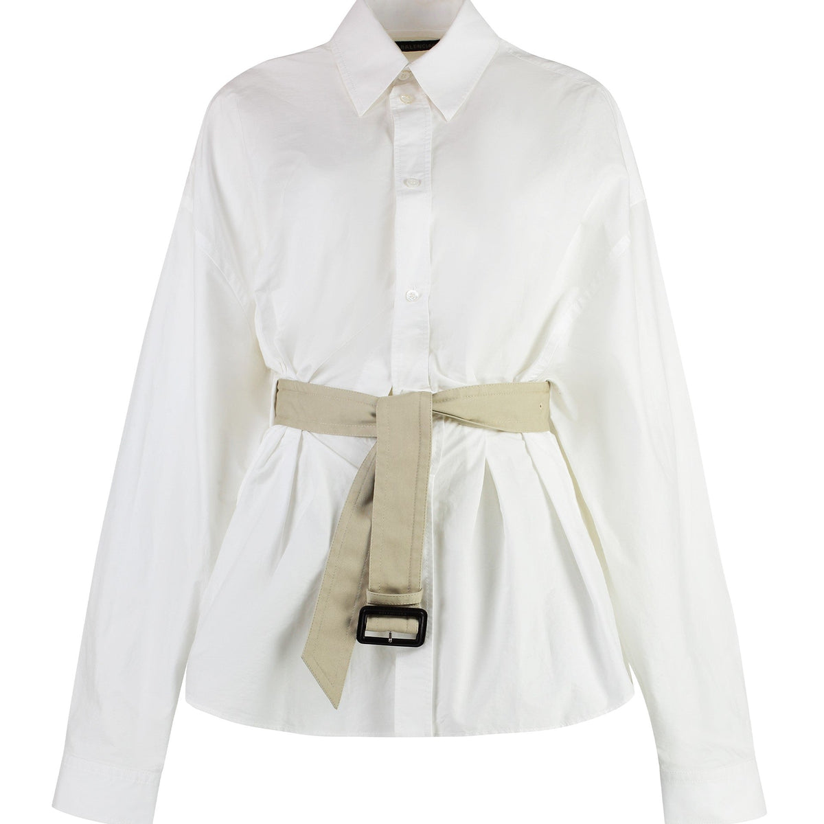 Balenciaga Tops? BALENCIAGA Cotton Shirt with Coordinated Waist Belt - Sizes up to 190 cm Premium Designer Casual Top