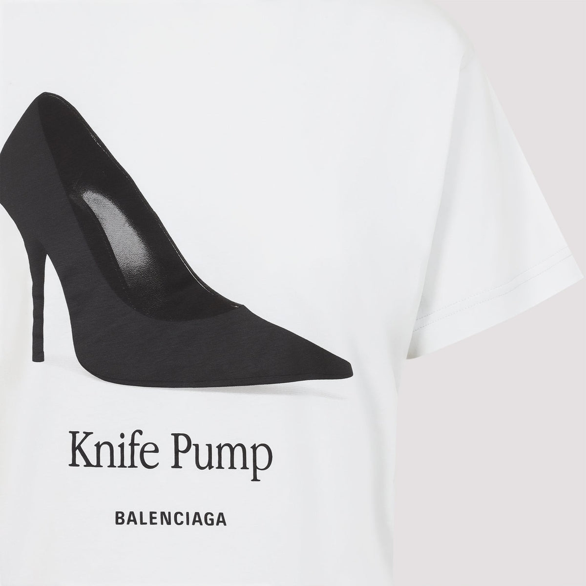 Close-up of Balenciaga t-shirts & tops hardware and fine stitching