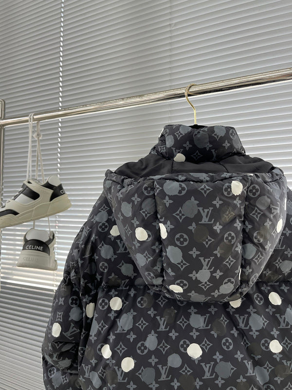 Full styled look of Louis Vuitton luxury clothing with logo-detail design