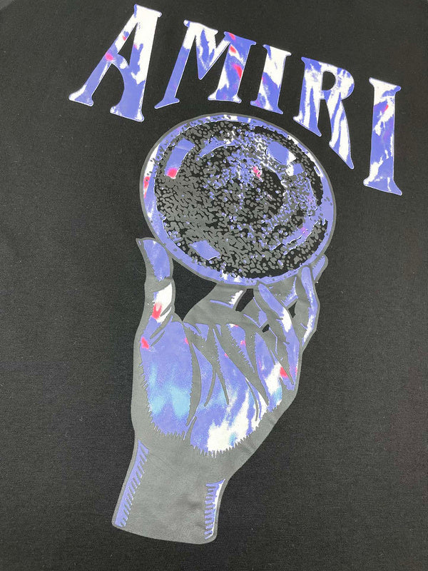 Close-up of Amiri t-shirt craftsmanship