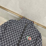 Side profile of Gucci luxury clothing with logo-detail design