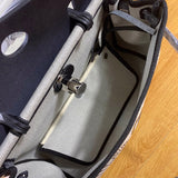 Understated bag shown from front angle