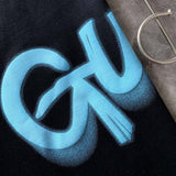 Back view of Gucci luxury clothing with monogram-inspired silhouette
