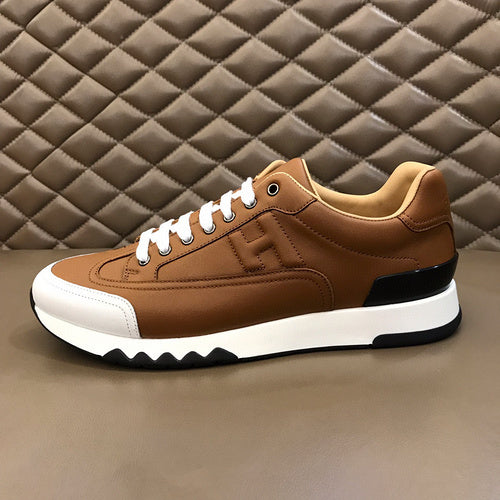 Hermès Chocolate Brown Chunky Platform Sneakers - Full Silhouette View