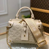 Side profile of premium polished women's handbag – women's designer-style accessory
