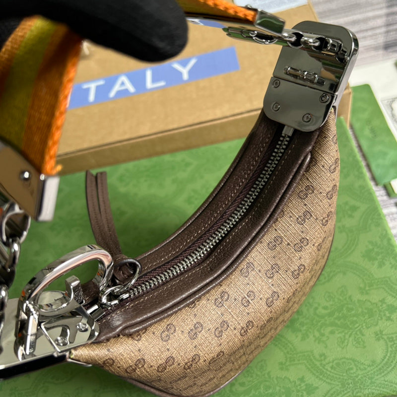 Side profile of signature structured women's handbag – women's statement bag