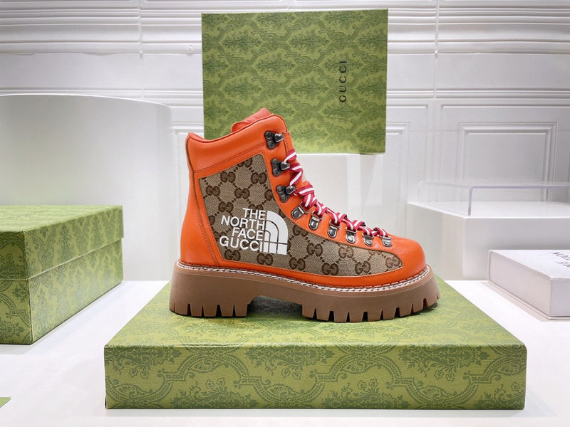 Gucci Luxury sneakers in tonal black chunky sole construction front view
