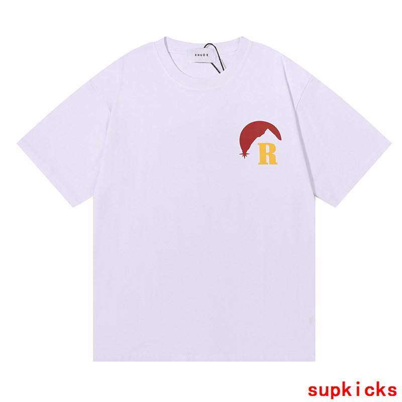 Full styled look of Rhude luxury clothing with streetwear-inspired cut
