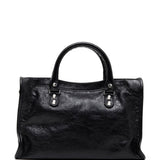 Close-up of Balenciaga shoulder bags hardware and fine stitching