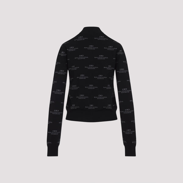 Balenciaga Sweaters- BALENCIAGA All-Over Zip-Up Cardigan Luxury Designer Knit Sweater